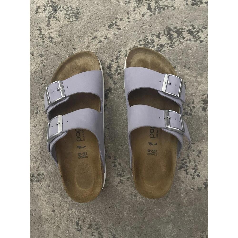 Papillio Birkenstock Lavender Arizona Platform Suede Slide Sandals Womens Size